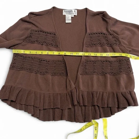 Vintage 90’s Crochet Ruffled Bolero Shrug Cardigan Women’s XL Festival Summer - Picture 6 of 6